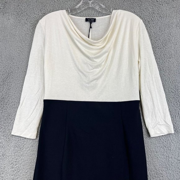 New AJ Armani Jeans White Black Shift Dress size 44 - Picture 2 of 12